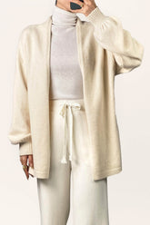 Ivory Open Front Relaxed Fit Cardigan