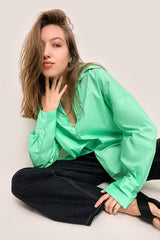 Light Green Oversized Button-Up Shirt