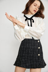 Joella White Ruffle Blouse