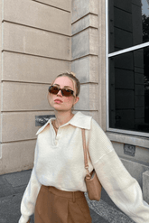 Henrietta Ivory Collared Sweater