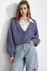 Elsie Purple Oversized Cardigan