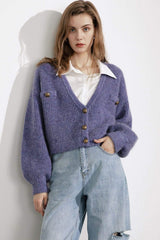 Elsie Purple Oversized Cardigan