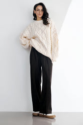 Zaylah Ivory Round Neck Sweater