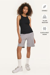 Women's Light Grey Drawstring Longline Cotton Sportswear