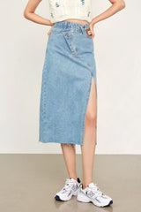 Samaria Light Sky Blue Asymmetrical Skirt