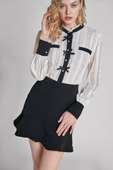 Ivory Broderie Bowknot Decor Blouse