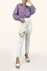 Slate Blue Long Sleeve Button Front Shirt