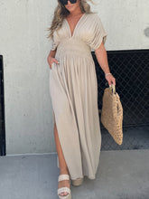 Slit V-Neck Effortless Maxi Long DreSS