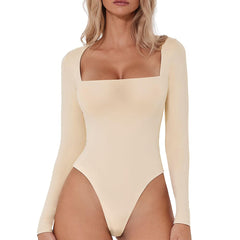 luxe square neck long sleeve bodysuit