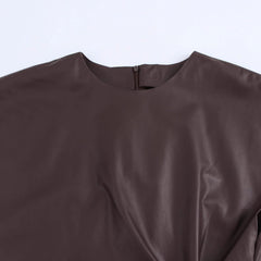 Faux Leather Knotted Dress