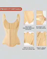Women's Tummy Control Mesh Breathable Adjustable Straps Waist Trainer Body Shaper