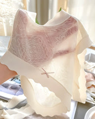 Women's Ice Silk Pure Cotton Antibacterial Crotch Thin Seamless Mid-Waist Breathable Lace Panties