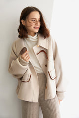 Fulvio Beige Premium Wool Single Breast Coat