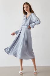 Keren Light Blue Flowy Skirt