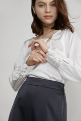 Halley White Cut-Out Blouse
