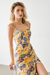 Paityn Gold Floral Midi Dress