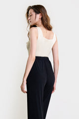 Old Lace Square Neck Soft Rib Knitted Tank Top