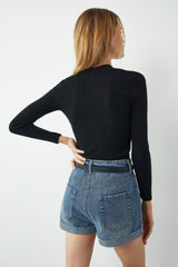 Diana Black Shoulder Wrap Sweater
