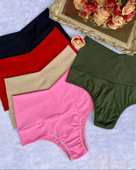 Women's High-waisted Stretch Solid Color Soft Comfortable Briefs