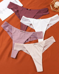 Ice Silk Nude Seamless See-Through Mesh Thong