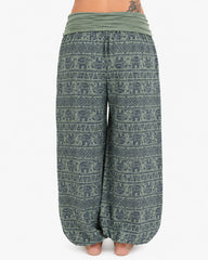 Casual Loose Retro Print Wide-leg Pants