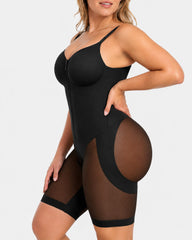 Full Body Mid Thigh Front Zipper Seamless Bodysuit Shapewear