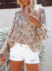 On My Heart Print Long Sleeve Top