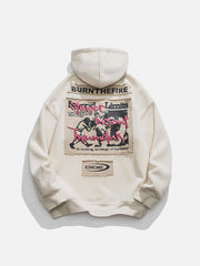 Boxing "BURNTHEFIRE" Pattern Hoodie