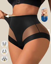 Stretchy Mesh Patchwork Tummy Control Butt Lifting Panties