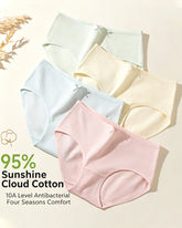Women's 10A Antibacterial Crotch Lined Cloud-Feel Cotton Comfortable Breathable Underwear