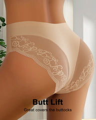 Patchwork Lace Seamless Elastic Panties