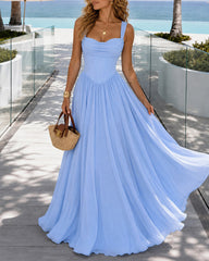 Women's Tight-fitting Corset Sleeveless Long Dress