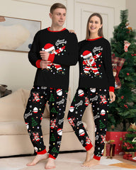 Santa Claus Colored Light Bulb Print Home Wear Parent-Child Pajama Set