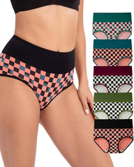 5-Pack Women's High-waisted Pure Cotton Soft Breathable Printed Panties