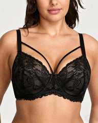 Women's Floral Lace Mesh Underwire Comfort Bra