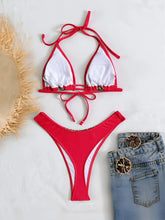 leopard print patchwork bikinis Sets two pieces halter back tie thong swimsuits bathingwear tankini biquini