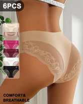 Patchwork Lace Seamless Elastic Panties