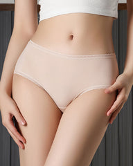 Seamless Lace Mesh Openwork Panties