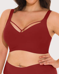 Women's Plus Size Wire-Free Seamless V-Neck Comfort Bra