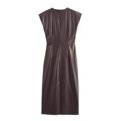 Faux Leather Knotted Dress