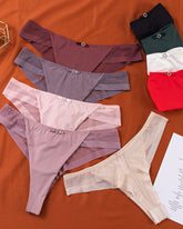 Ice Silk Nude Seamless See-Through Mesh Thong