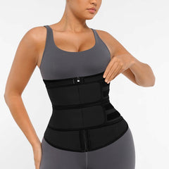 Women's Neoprene Corset Waist Cincher with Double Belts