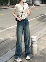 High Waisted Straight Leg Jeans