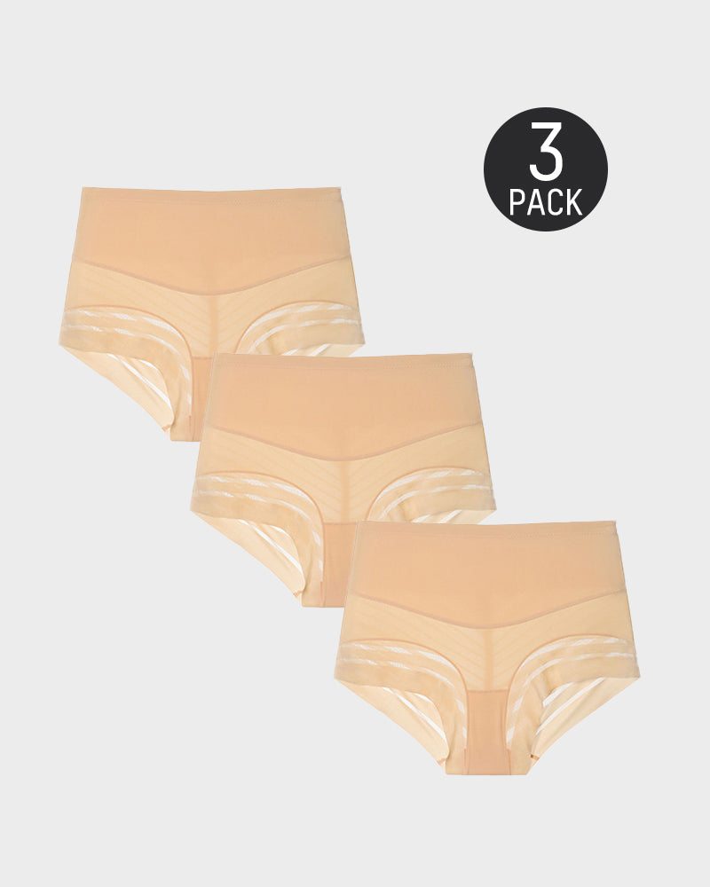 Mesh Stretch High-Waisted Tummy Control Underwear