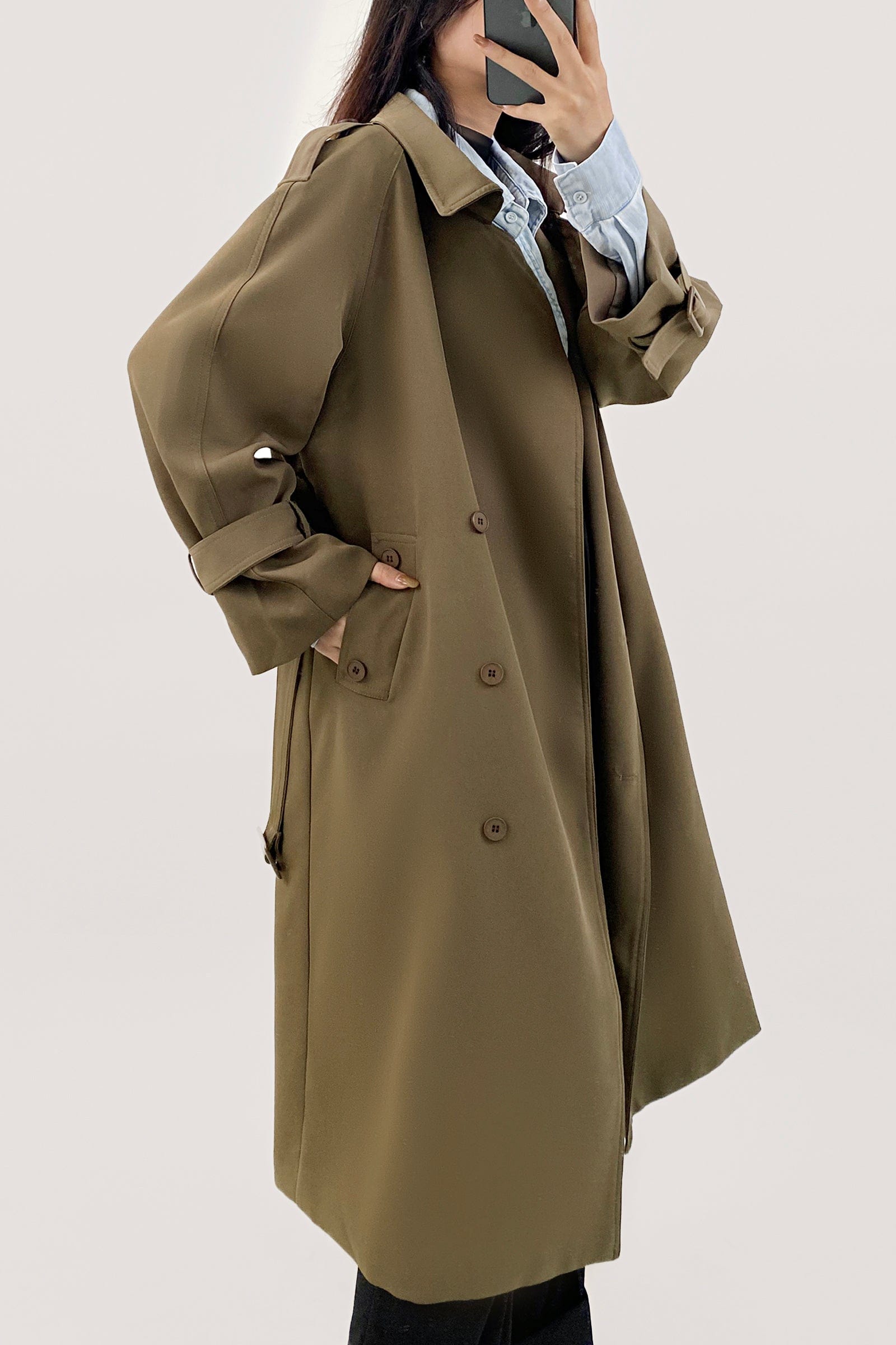 Sienna Belted Double-Breasted Trench Coat