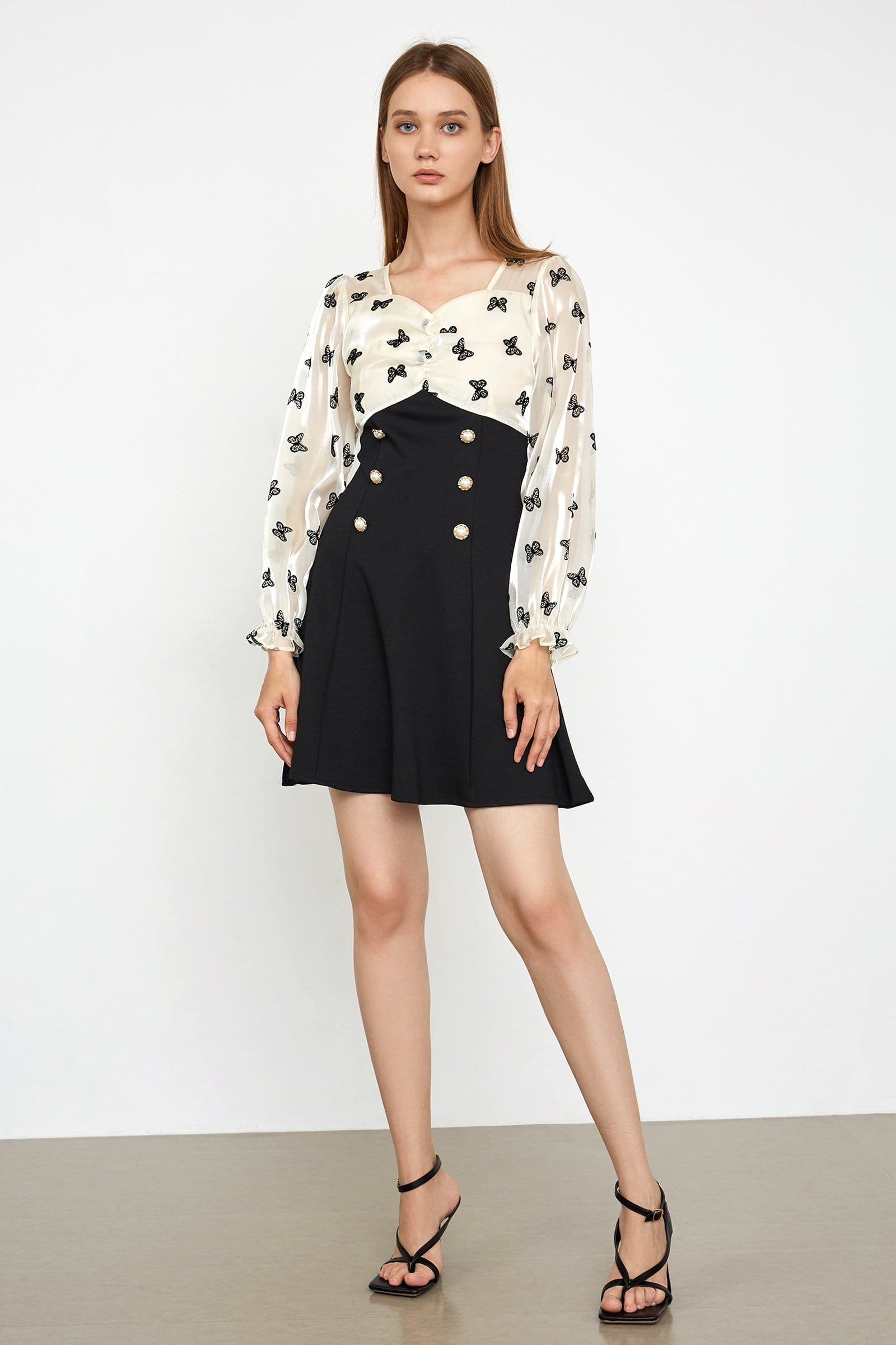 Rileigh Black A-Line Mini Dress