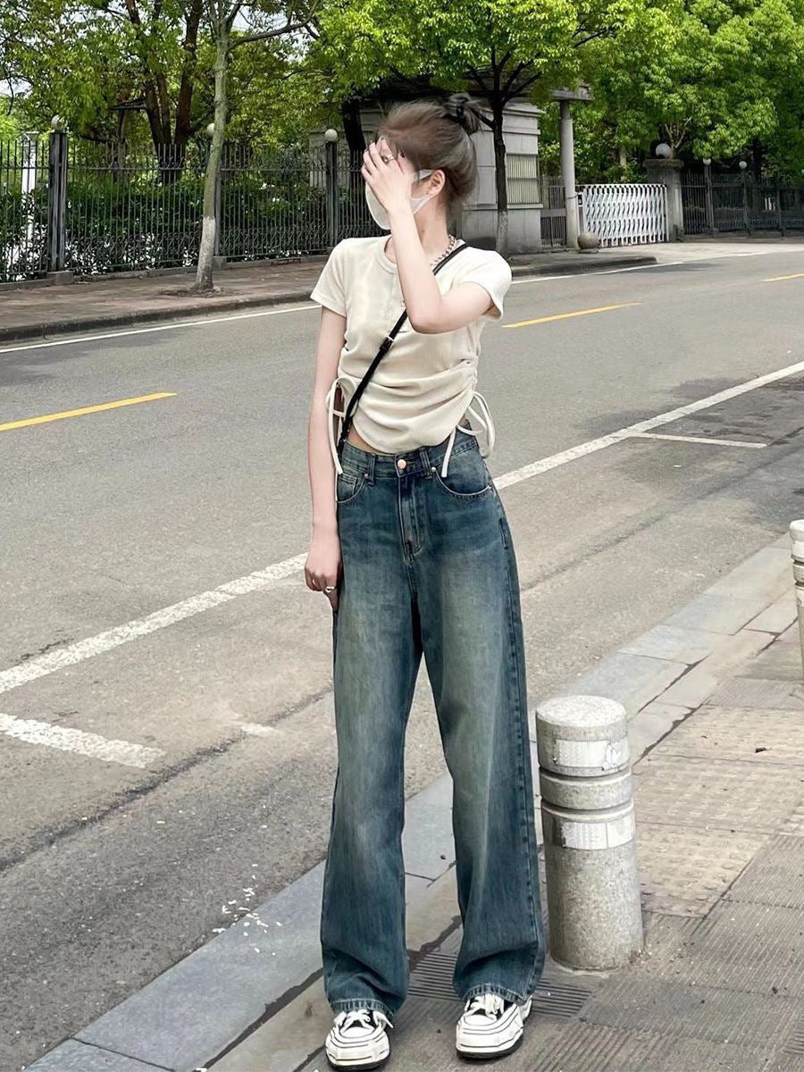 High Waisted Straight Leg Jeans