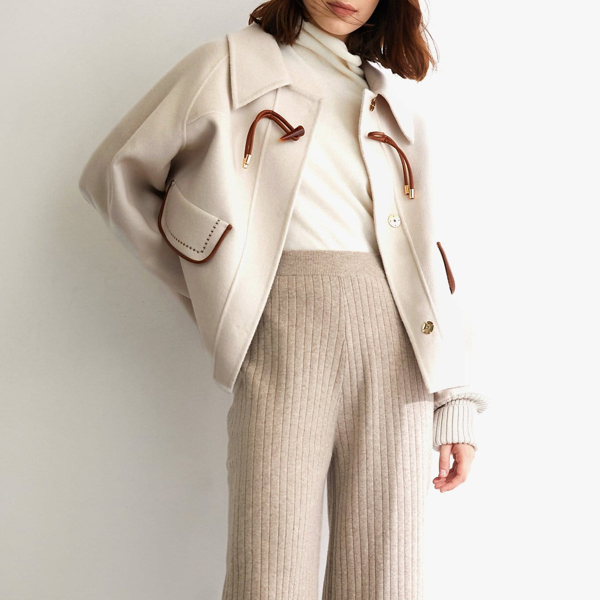 Fulvio Beige Premium Wool Single Breast Coat