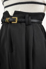 Black Belted Tapered Work Pants