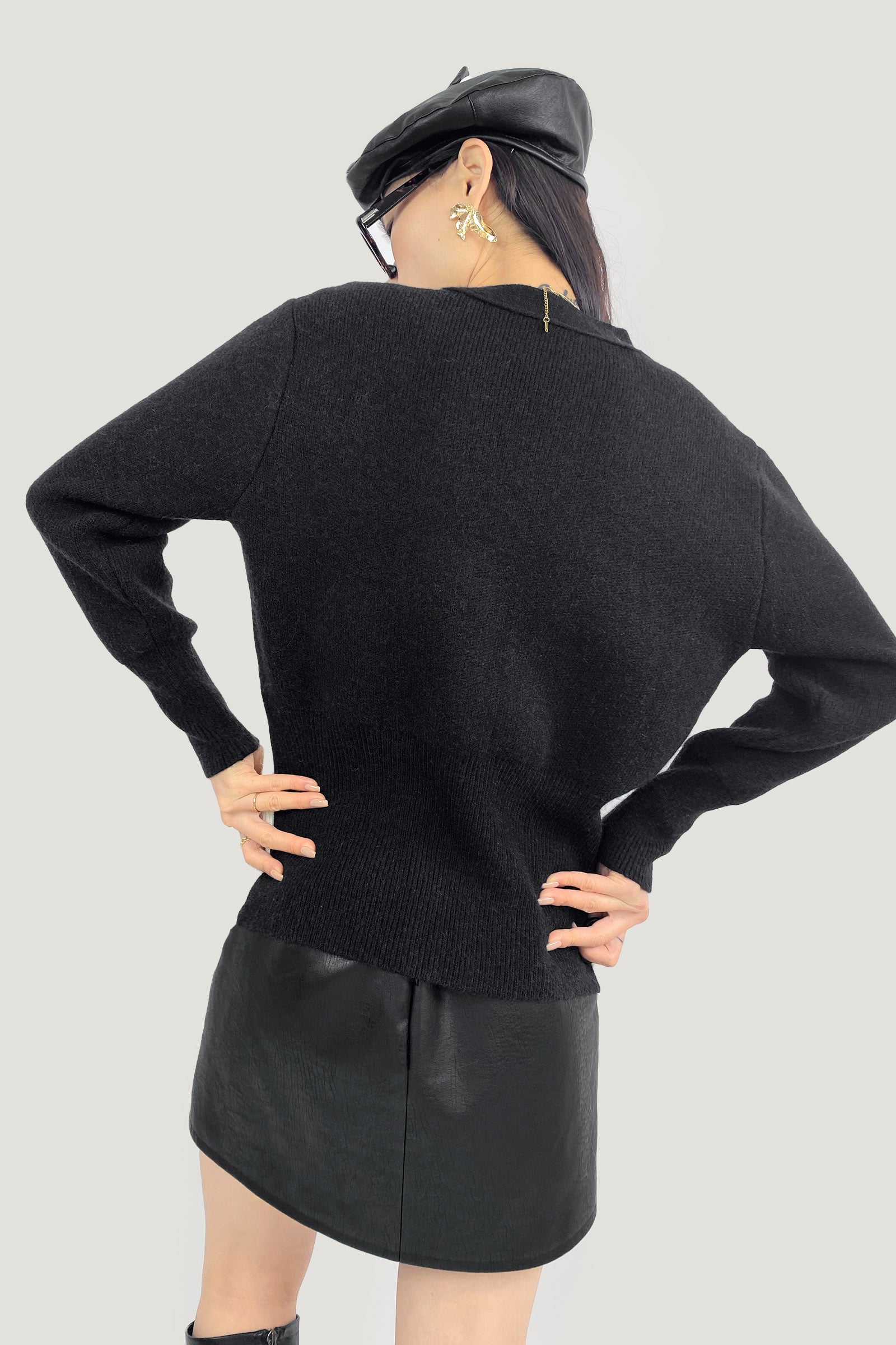 White Button-Up Banded Hem Cardigan